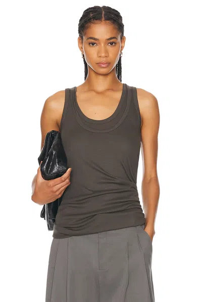 Helmut Lang Double Layer Tank Top In Graphite