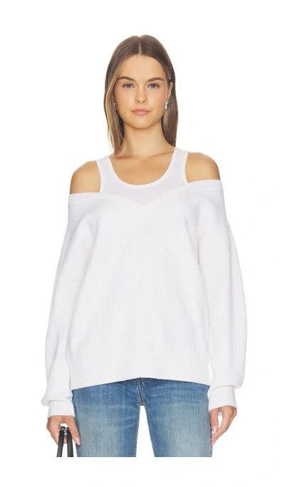 Helmut Lang Double Layer V Neck Top In Ivory