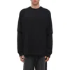 Helmut Lang Double Layer Waffle Stitch Top In Black