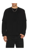 Helmut Lang Double Layer Waffle Stitch Top In Black