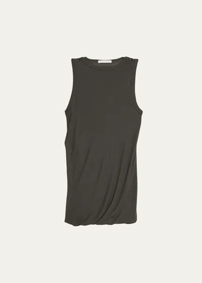 Helmut Lang Double-layered Tank Top In Graphite