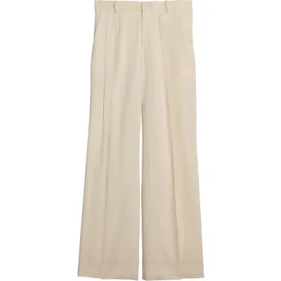Helmut Lang Women's Linen-blend Pleated Trousers In Summer Sand