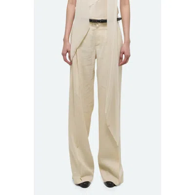 Helmut Lang Women's Linen-blend Pleated Trousers In Summer Sand