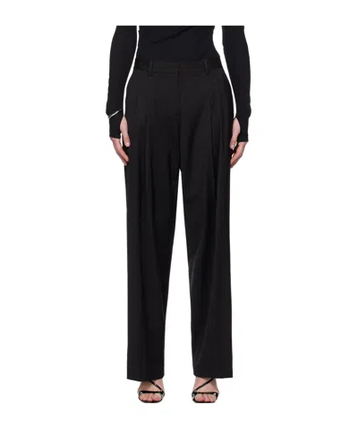 Helmut Lang Double-pleated Belt-loop Casual Pants In Black