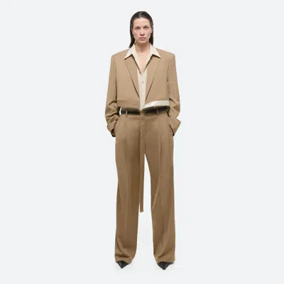 Helmut Lang Double Pleated Pants In Brown