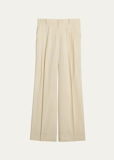 Helmut Lang Double Pleated Pants In Neutral