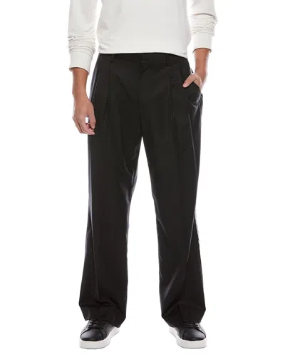 Helmut Lang Double Pleated Wool Trouser In Black