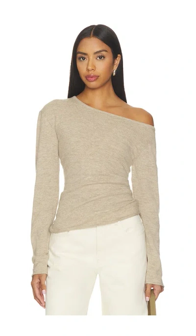 Helmut Lang Draped Asym Top In Tan