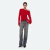 Helmut Lang Draped Asymmetric Top In Red