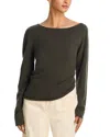 Helmut Lang Draped Asymmetric Wool Top In Green