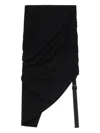 Helmut Lang Draped Asymmetrical Skirt In Black