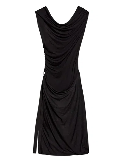 Helmut Lang Draped Cowl-neck Midi Dress