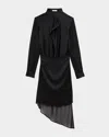 Helmut Lang Scarf Cowl Silk Shirt Dress