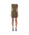 Helmut Lang Draped Dress In Brown