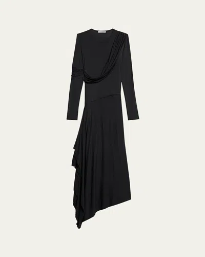 Helmut Lang Draped Knit Protection Dress In Blk