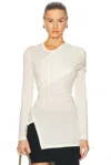 Helmut Lang Draped Long Sleeve Top