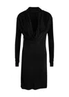 Helmut Lang Liquid Jersey Cowl-neck Dress In Black