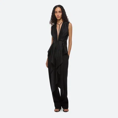 Helmut Lang Draped Scarf Top In Black