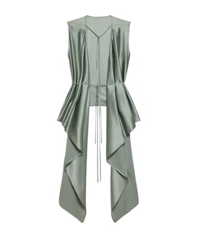 Helmut Lang Draped Scarf Top In Gray