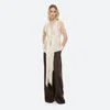 Helmut Lang Scarf Drape Detail Reversible Silk Top In Ivory
