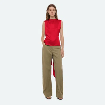 Helmut Lang Draped Scarf Top In Red