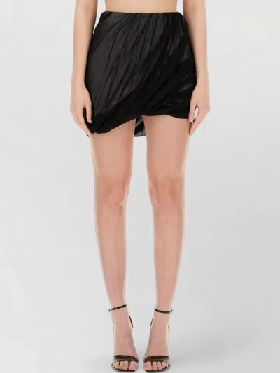 Helmut Lang Draped Skirt Asymmetric Hem Elastic Waistband In Black