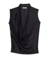 Helmut Lang Draped Viscose Satin Sleeveless Top