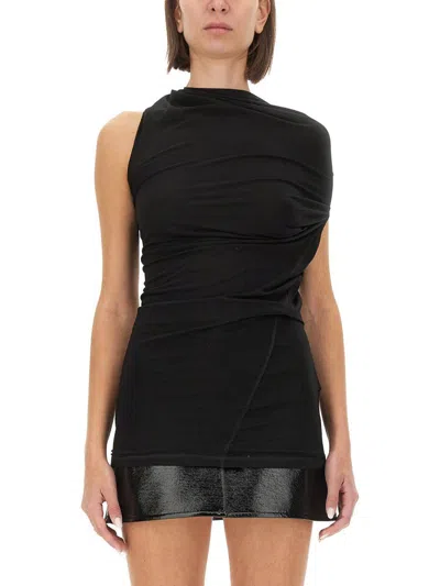 Helmut Lang Draped Top In Black