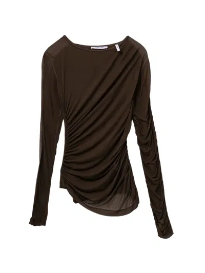 Helmut Lang Draped Top In Brown