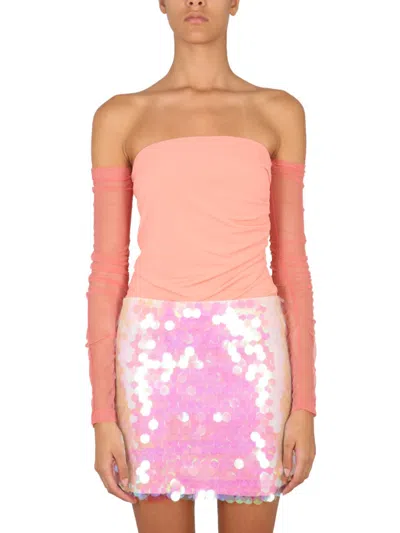 Helmut Lang Draped Top In Pink
