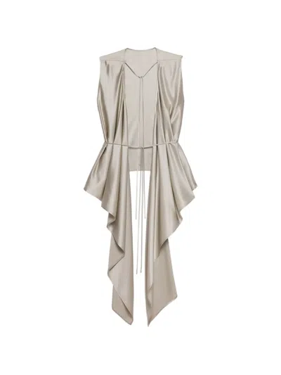 Helmut Lang Draped-scarf Sleeveless Top In Neutral