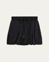 Helmut Lang Drawstring Bubble Mini Skirt In Black