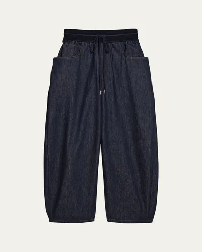 Helmut Lang Women's Barrel-leg Cocoon Jeans In Raw Indgo