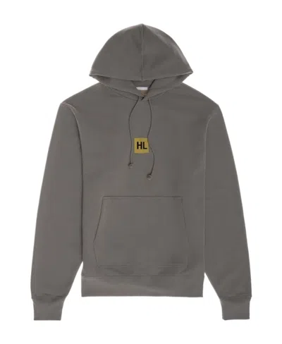 Helmut Lang Drawstring Graphic-print Hoodie In Gray