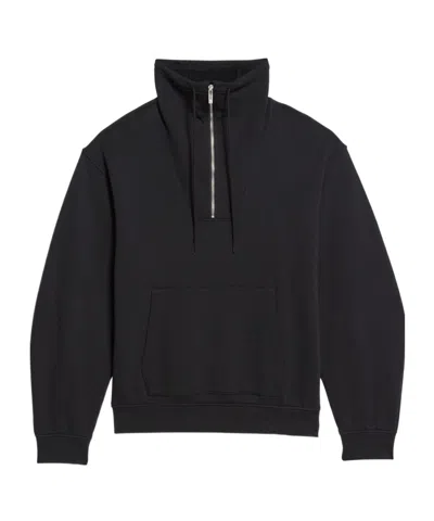 Helmut Lang Drawstring Stand-up Collar Sweatshirt In Black