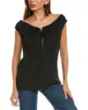 Helmut Lang Drawstring Sleeveless Top In Black