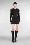 Helmut Lang Slashed Mini Dress Cut-out Sleeves In Black