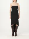 Helmut Lang Fitted Evening Dress With Scarf Hem Design In Black