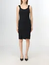 Helmut Lang Ribbed Texture Scoop Neckline Slim Fit In Schwarz