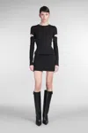 Helmut Lang Slashed Mini Dress Cut-out Sleeves In Black