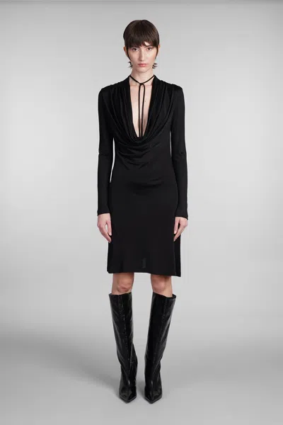 HELMUT LANG DRESS IN BLACK VISCOSE
