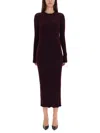 Helmut Lang Dress With Back Slit In Burgundy