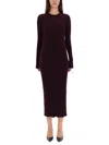 Helmut Lang Dress With Back Slit In Purple