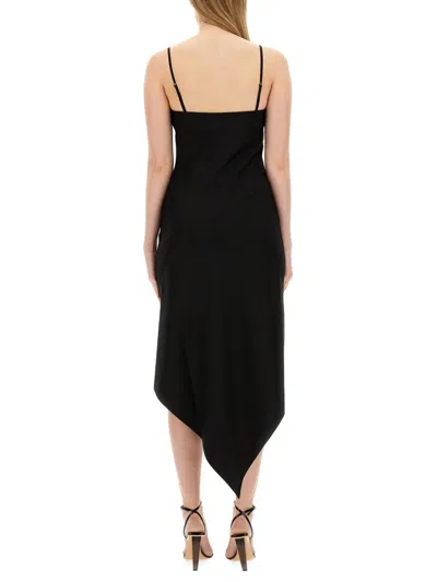 Helmut Lang Dress With Scarf Hem In Black