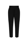 Helmut Lang Tapered Wool Twill Straight Leg Pants In Black