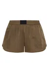 Helmut Lang Elastic Waist Shorts In Green