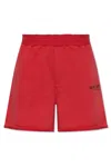Helmut Lang Cotton Distressed Shorts In Red