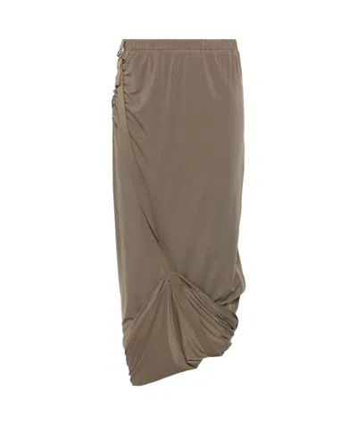 Helmut Lang Elastic Waist Skirt In Brown