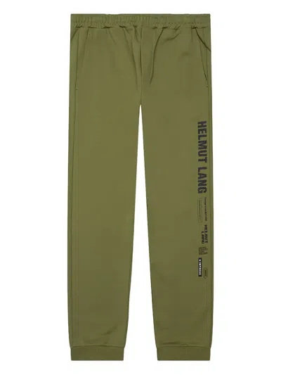 Helmut Lang Elasticated-cuff Logo-print Joggers In Green