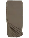 Helmut Lang Elasticated Waistband Wind Skirt In Green